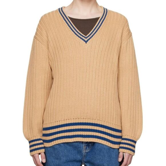 Nudie Jeans Co. beige Stoffe V-neck sweater - Picture 3 of 8